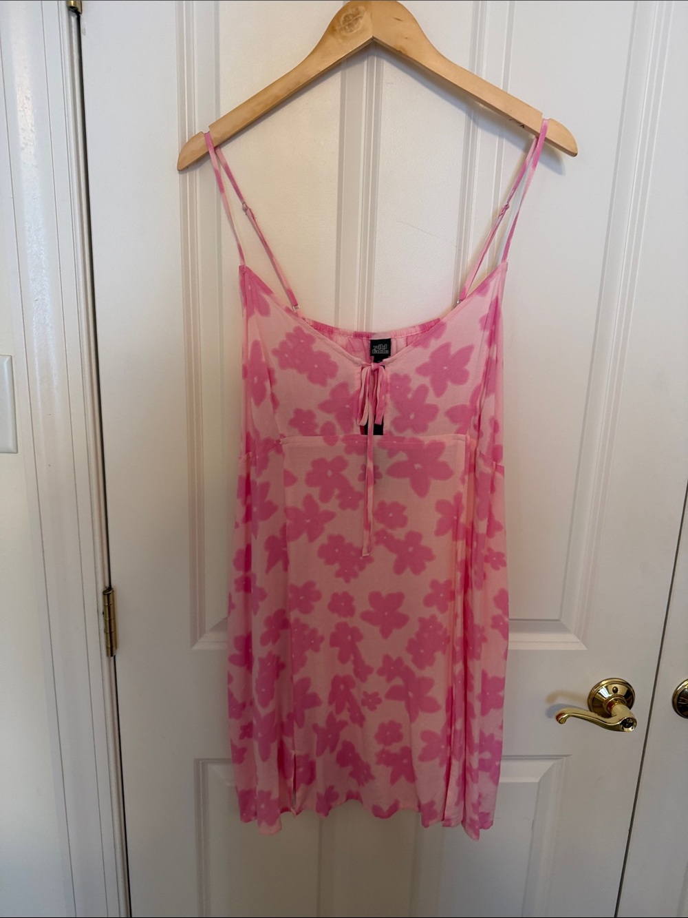 wild fable Pink Floral Tie-Front Slip Dress